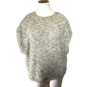 H & M knit stretchy comfy neutral tones oversized top short sleeves size medium